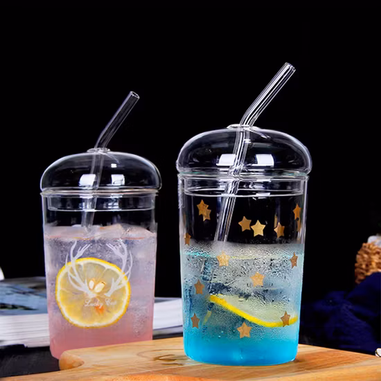 Sublimação por atacado 16oz 480ml logotipo personalizado lata de refrigerante em forma de copo de cerveja suco de leite café gelado água copo de vidro com tampa de bambu e palha