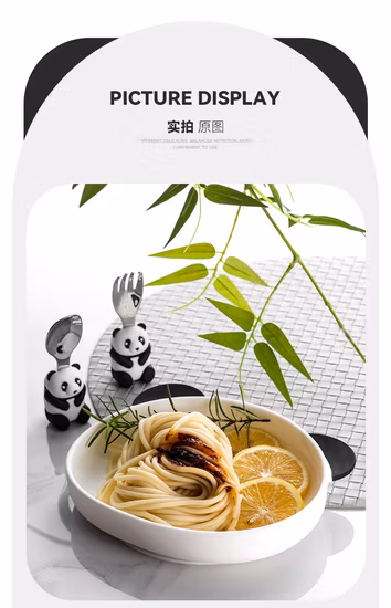 Conjunto de alimentação com colher e garfo de aço inoxidável para presente de bebê